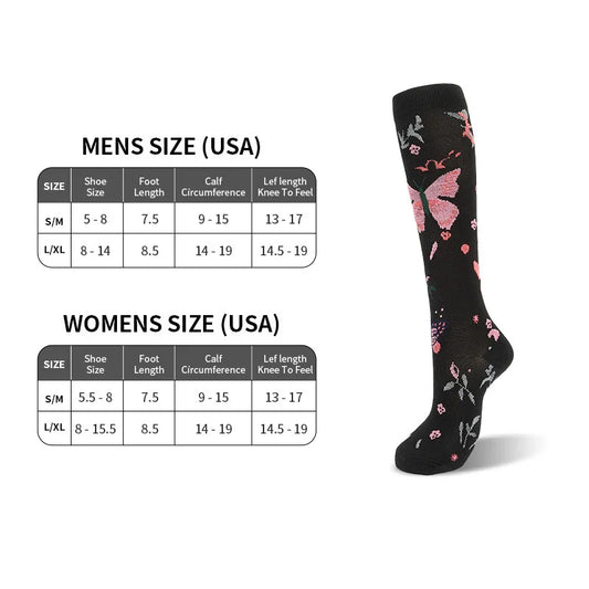Compression Socks Compress Socks Yoga Air Travel Moisture Control & Odor Resistance Graduated Pressure Nylon Anti-Varicose