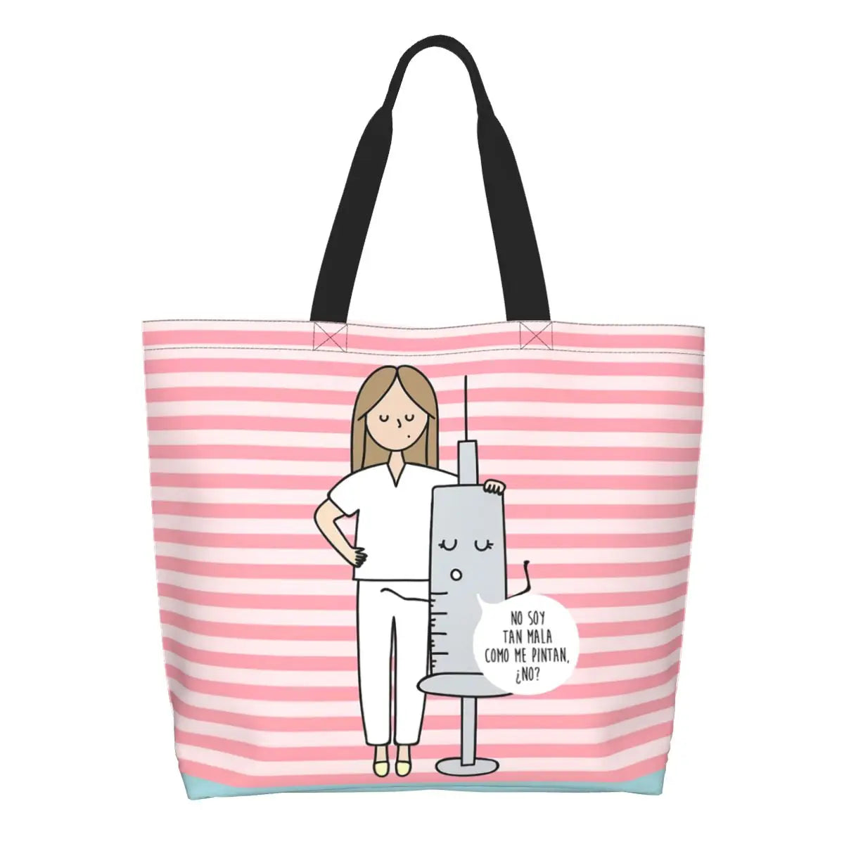 Custom Reusable Funny Nurse Shopping Bag Women Shoulder Canvas Tote Bag Portable Nursing Grocery Shopper Bags 12 50x40x15 cm