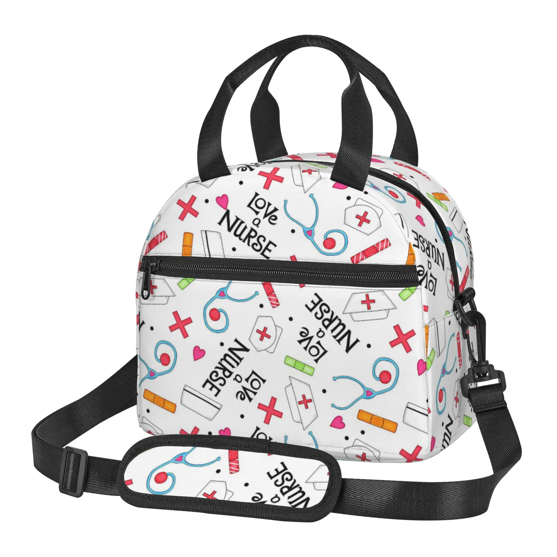 Doctors Nurse Insulated Lunch Bag Women Thermal Lunch Box Portable Tote Cooler Handbag Bento Pouch Container with Shoulder Strap 19