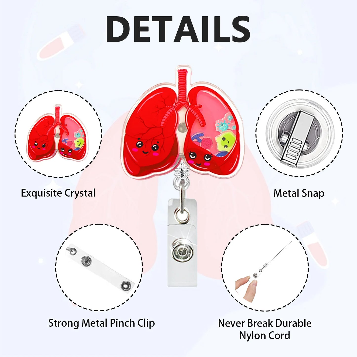 Badge Reel Lightweight Retractable Badge Clip Id Card Holder Compact Nurse Id Holder For Hospitals Doctors Exhibitions