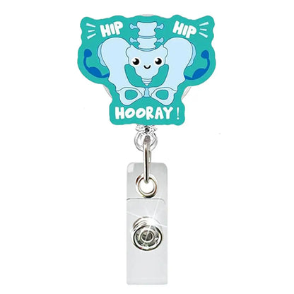 Badge Reel Lightweight Retractable Badge Clip Id Card Holder Compact Nurse Id Holder For Hospitals Doctors Exhibitions Skeleton