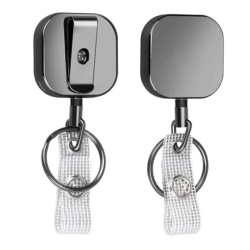 1pcs Extendable Metal Key Chain Ring Belt Clip Pull Keyring Retracting ID Card Lanyards Id Badge Holder Badge Clip 11
