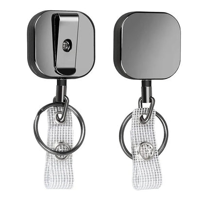 1pcs Extendable Metal Key Chain Ring Belt Clip Pull Keyring Retracting ID Card Lanyards Id Badge Holder Badge Clip 11