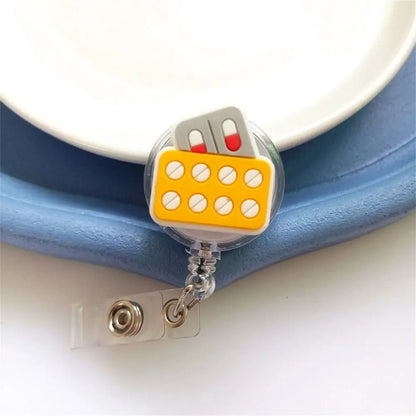 ID Card Holder Nurse Badge Reel Name Tag Chest Card Retractable Badge Holder Exhibition Card Work Card Easy Pull Buckle - Healthcare Vibes