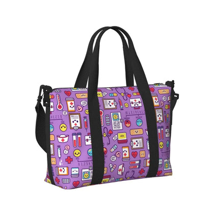 Custom Proud To Be A Nurse Grocery Shopping Tote Bag Women Big Capacity Health Care Nursing Gym Beach Travel Bags