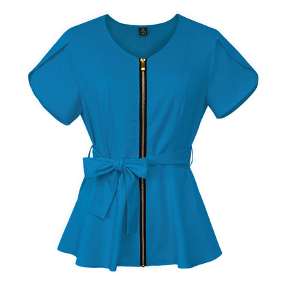 Short Sleeve Women's Scrub Tops for Work Medical Uniforms for Surgery - Healthcare Vibes