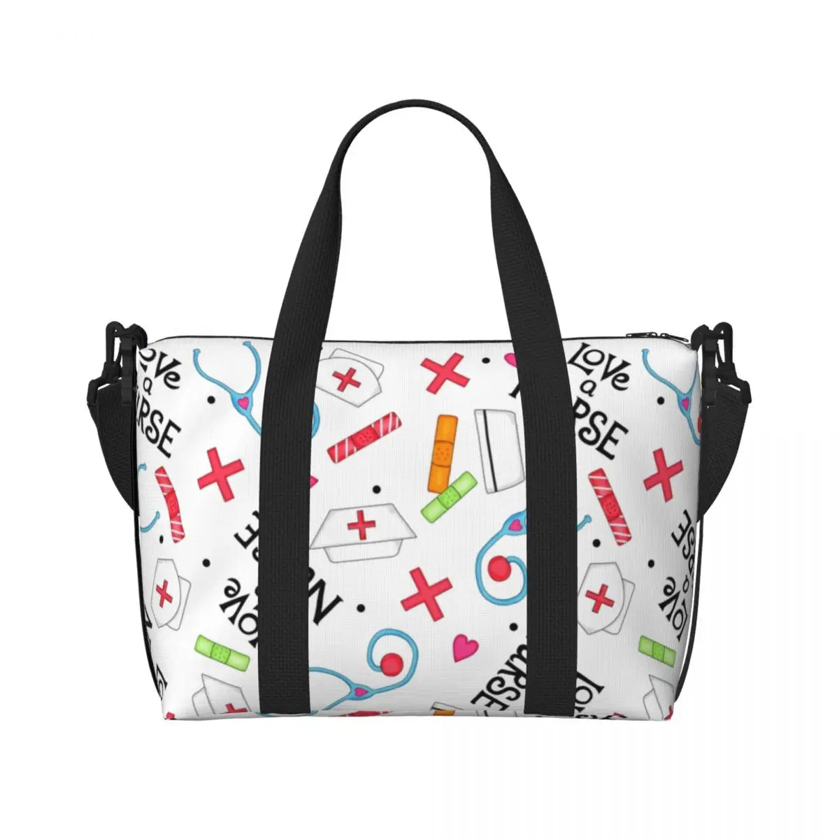 Custom Proud To Be A Nurse Grocery Shopping Tote Bag Women Big Capacity Health Care Nursing Gym Beach Travel Bags 13
