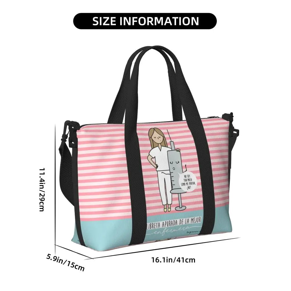 Custom Proud To Be A Nurse Grocery Shopping Tote Bag Women Big Capacity Health Care Nursing Gym Beach Travel Bags