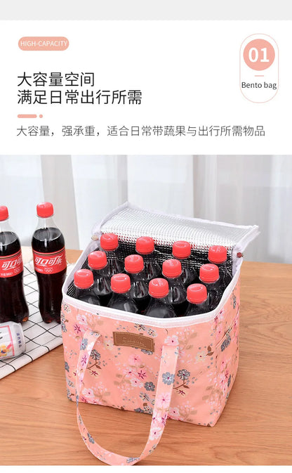 Portable Lunch Bag New Thermal Insulated Lunch Box Tote Cooler Functional Handbag Student Bento Pouch School Food Storage Bags