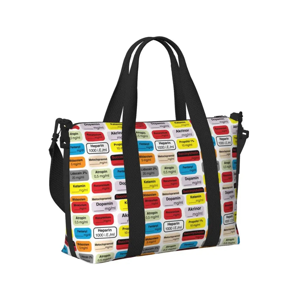 Custom Proud To Be A Nurse Grocery Shopping Tote Bag Women Big Capacity Health Care Nursing Gym Beach Travel Bags