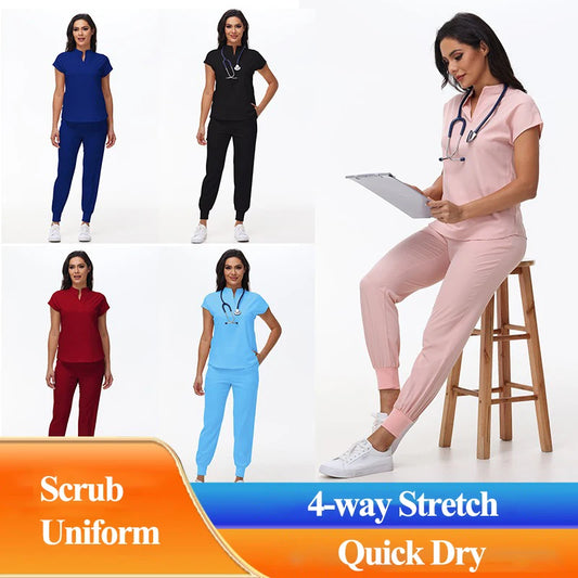 Hospital Scrubs Work Uniforms Short-sleeved Health Services Suits - Healthcare Vibes