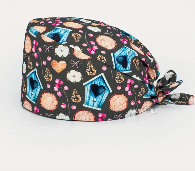 Check out these the Flower-Printed OR Caps! You know, because nothing says 'I'm a professional' like wearing a cap that looks like a garden party exploded on your head - Healthcare Vibes