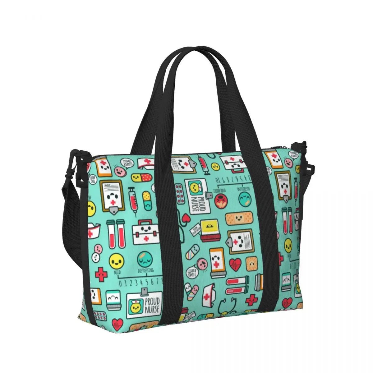 Custom Proud To Be A Nurse Grocery Shopping Tote Bag Women Big Capacity Health Care Nursing Gym Beach Travel Bags