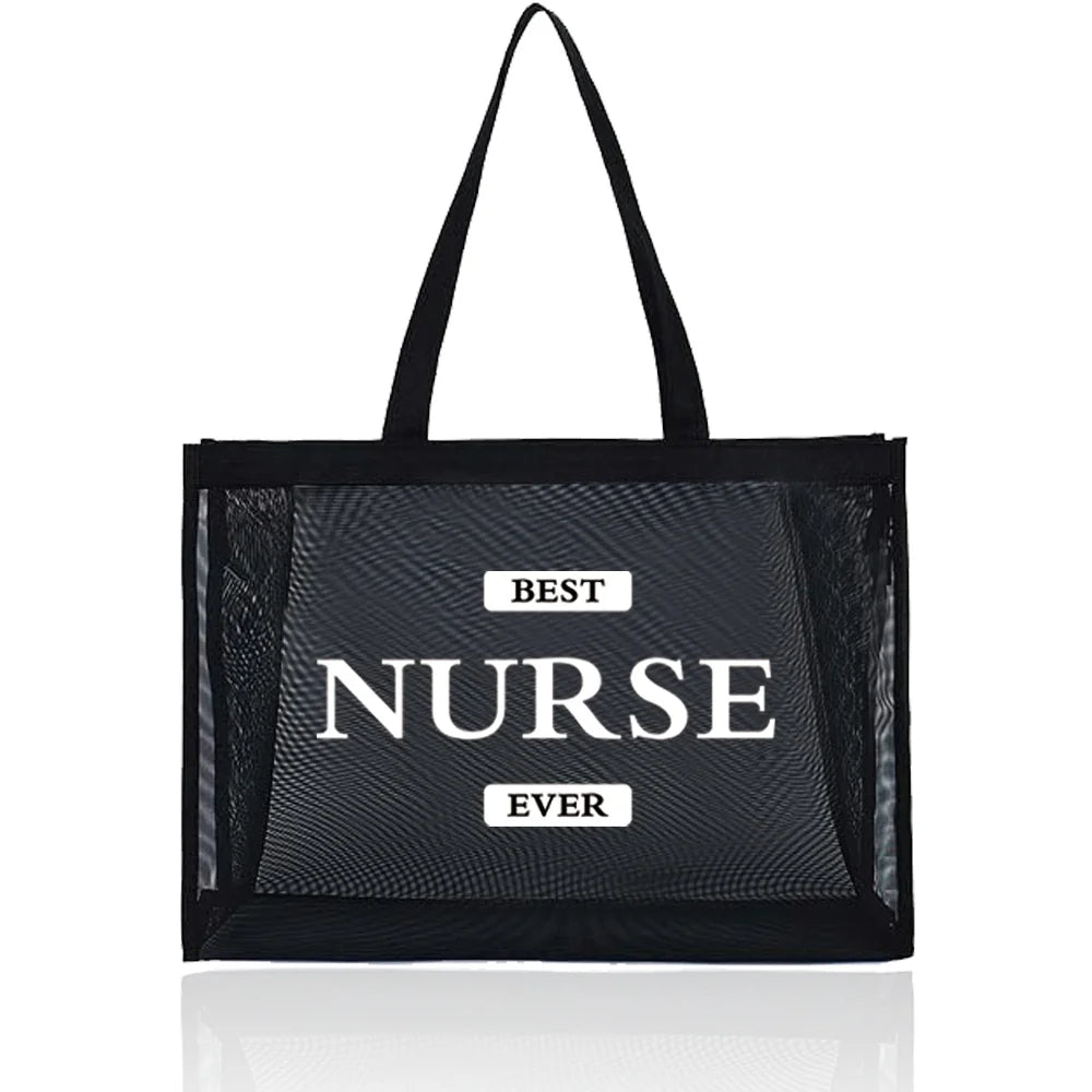 Tote Bags Women Wallets Travel Storage Bags Large Capacity Handbag Transparent Organizer Grid Package Nurse Printing Series - Healthcare Vibes