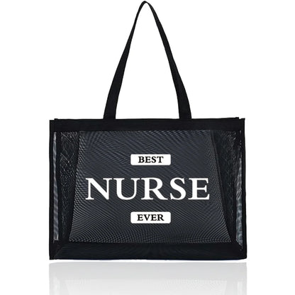 Tote Bags Women Wallets Travel Storage Bags Large Capacity Handbag Transparent Organizer Grid Package Nurse Printing Series - Healthcare Vibes