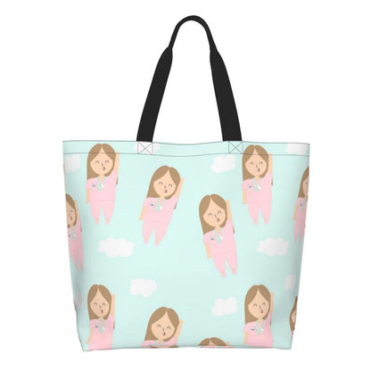 Custom Reusable Funny Nurse Shopping Bag Women Shoulder Canvas Tote Bag Portable Nursing Grocery Shopper Bags