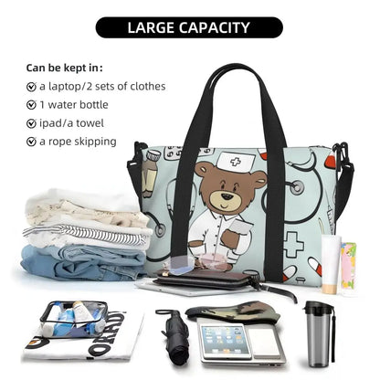 Custom Proud To Be A Nurse Grocery Shopping Tote Bag Women Big Capacity Health Care Nursing Gym Beach Travel Bags