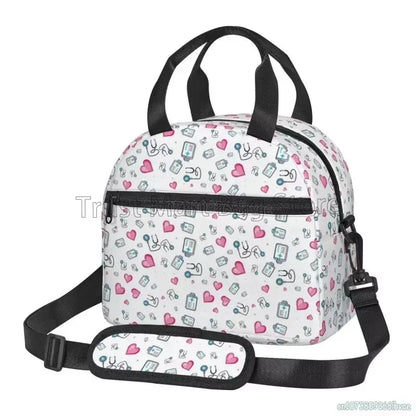 Healthcare inspired, Insulated Lunch Bag Women Thermal Lunch Box Portable Tote Cooler Handbag Bento Pouch Container with Shoulder Strap 4