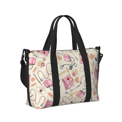 Custom Proud To Be A Nurse Grocery Shopping Tote Bag Women Big Capacity Health Care Nursing Gym Beach Travel Bags