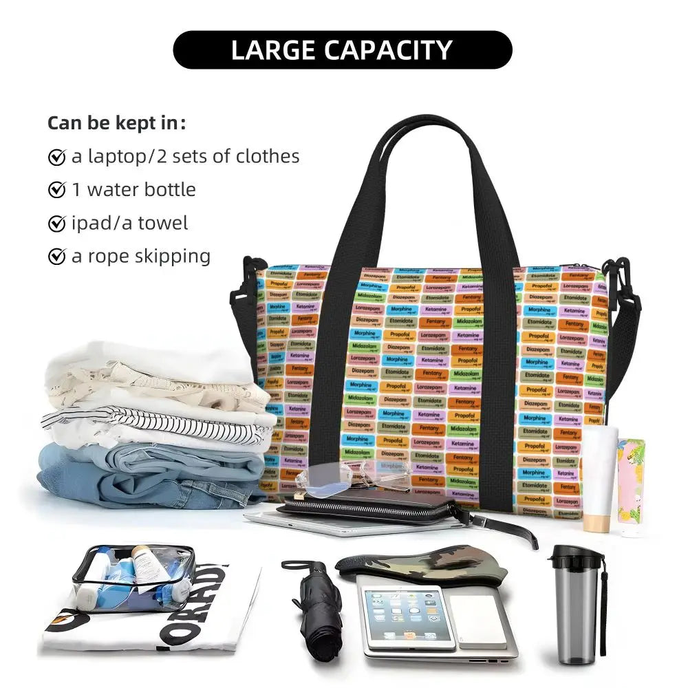 Custom Proud To Be A Nurse Grocery Shopping Tote Bag Women Big Capacity Health Care Nursing Gym Beach Travel Bags