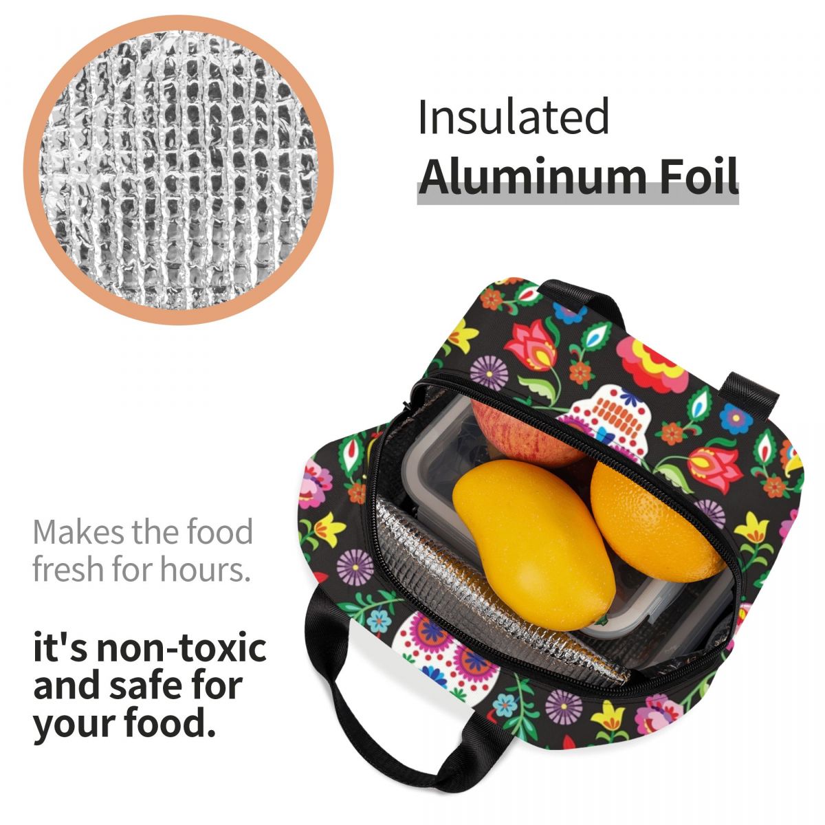 Portable Nurse Bag Insulated Lunch Bags Women Cute Nurse Print Food Case Tote Cooler Bento Bag for Kids Lunch Pouch - Healthcare Vibes