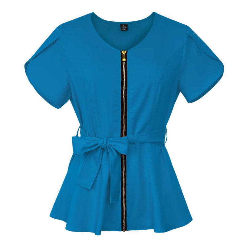 Short Sleeve Women's Scrub Tops for Work Medical Uniforms for Surgery - Healthcare Vibes