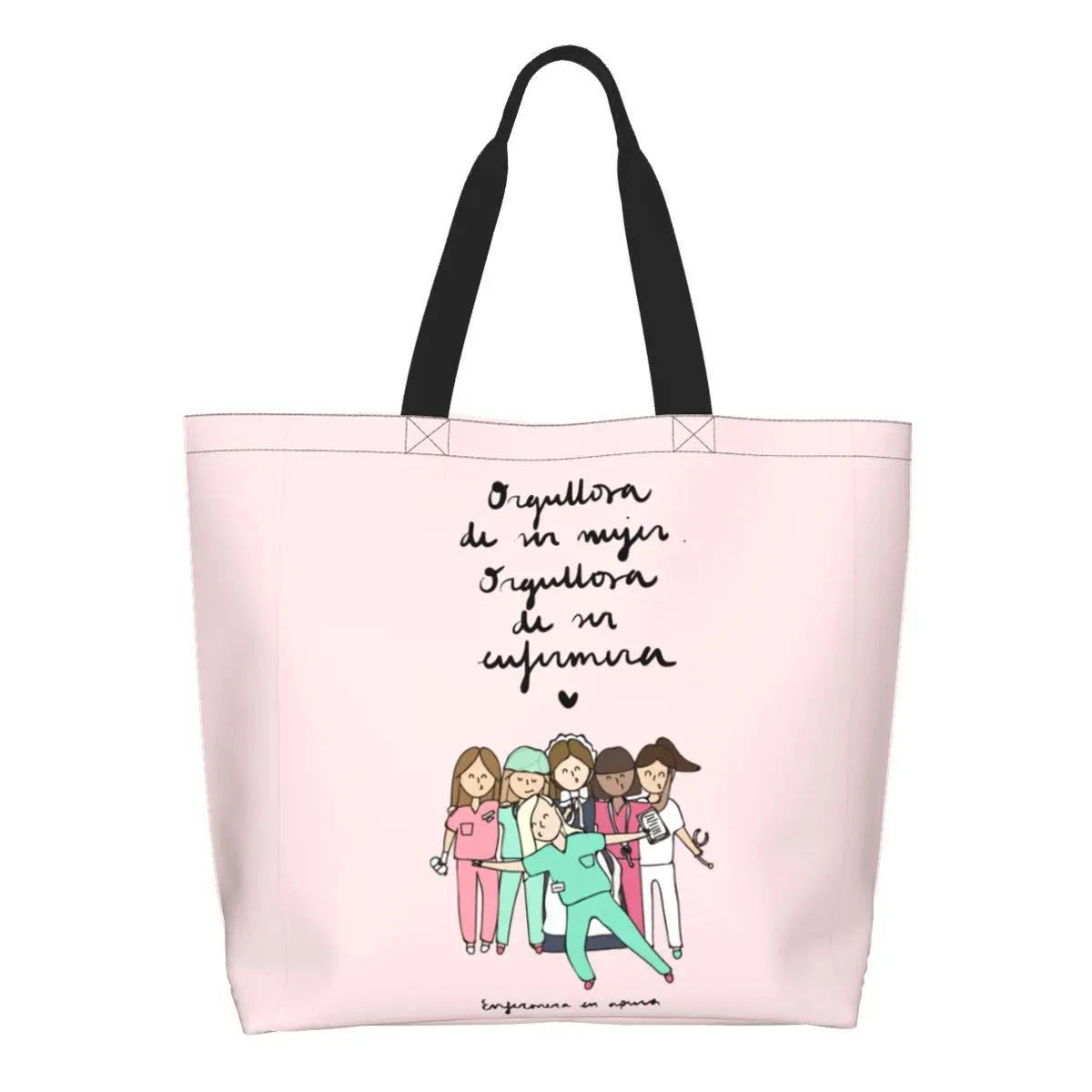Custom Reusable Funny Nurse Shopping Bag Women Shoulder Canvas Tote Bag Portable Nursing Grocery Shopper Bags 4 50x40x15 cm
