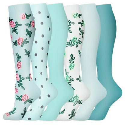 Unisex Compression Socks for Walking, Running, long shifts : 6 Pairs