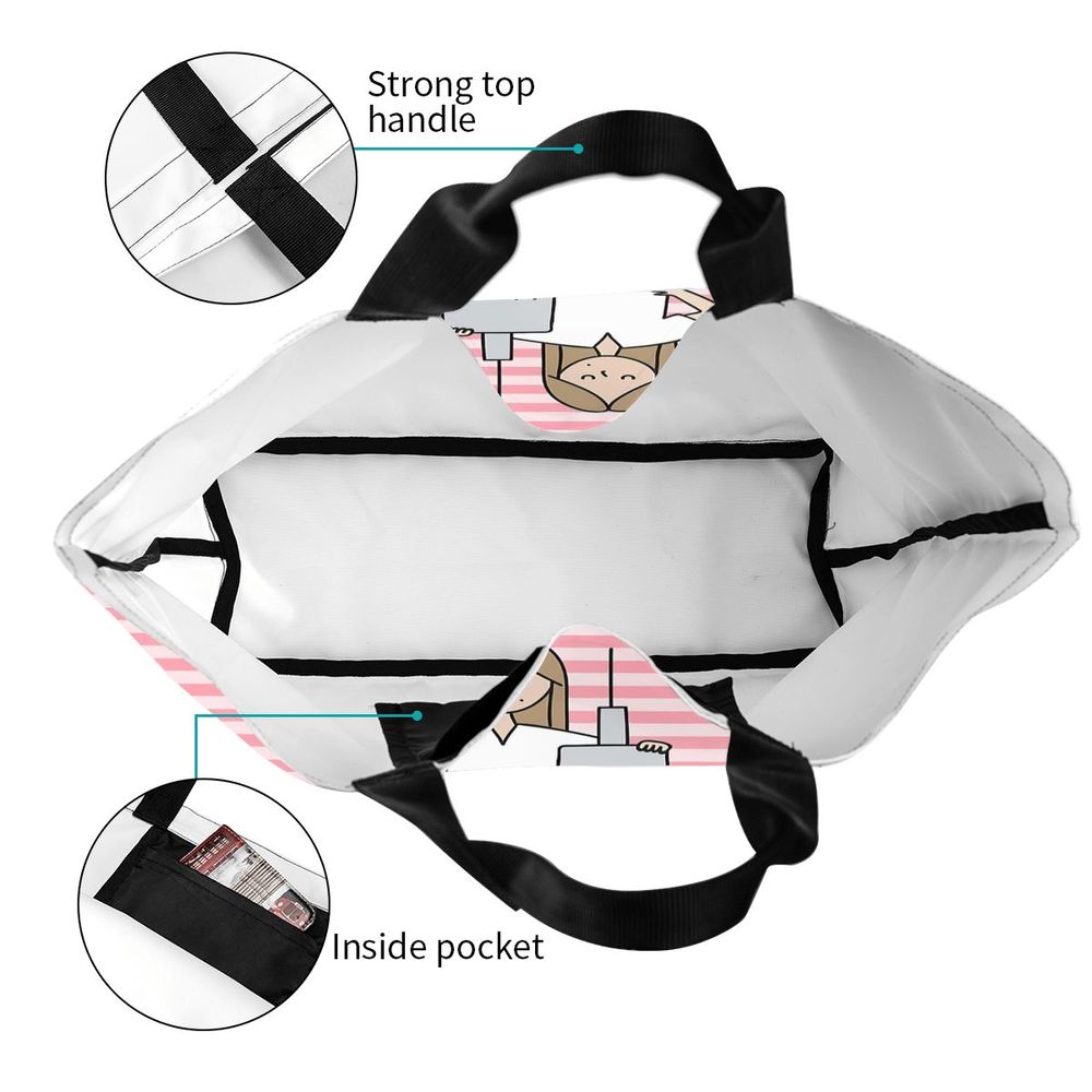 Custom Reusable Funny Nurse Shopping Bag Women Shoulder Canvas Tote Bag Portable Nursing Grocery Shopper Bags