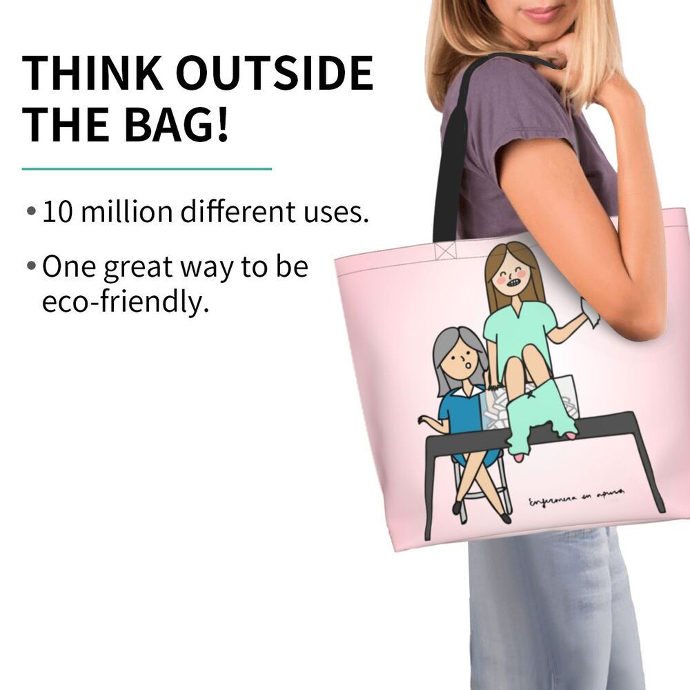 Custom Reusable Funny Nurse Shopping Bag Women Shoulder Canvas Tote Bag Portable Nursing Grocery Shopper Bags