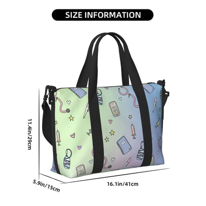 Custom Proud To Be A Nurse Grocery Shopping Tote Bag Women Big Capacity Health Care Nursing Gym Beach Travel Bags