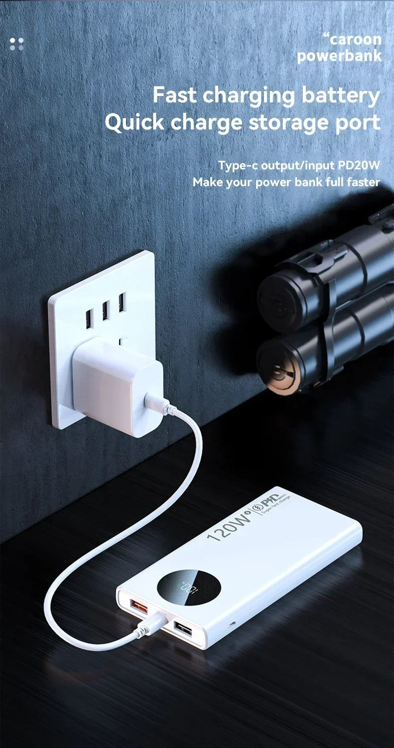 High Capacity Power Bank, Fast Charging, 120W 500000mAh Portable Battery Charger For iPhone Samsung Huawei 2025