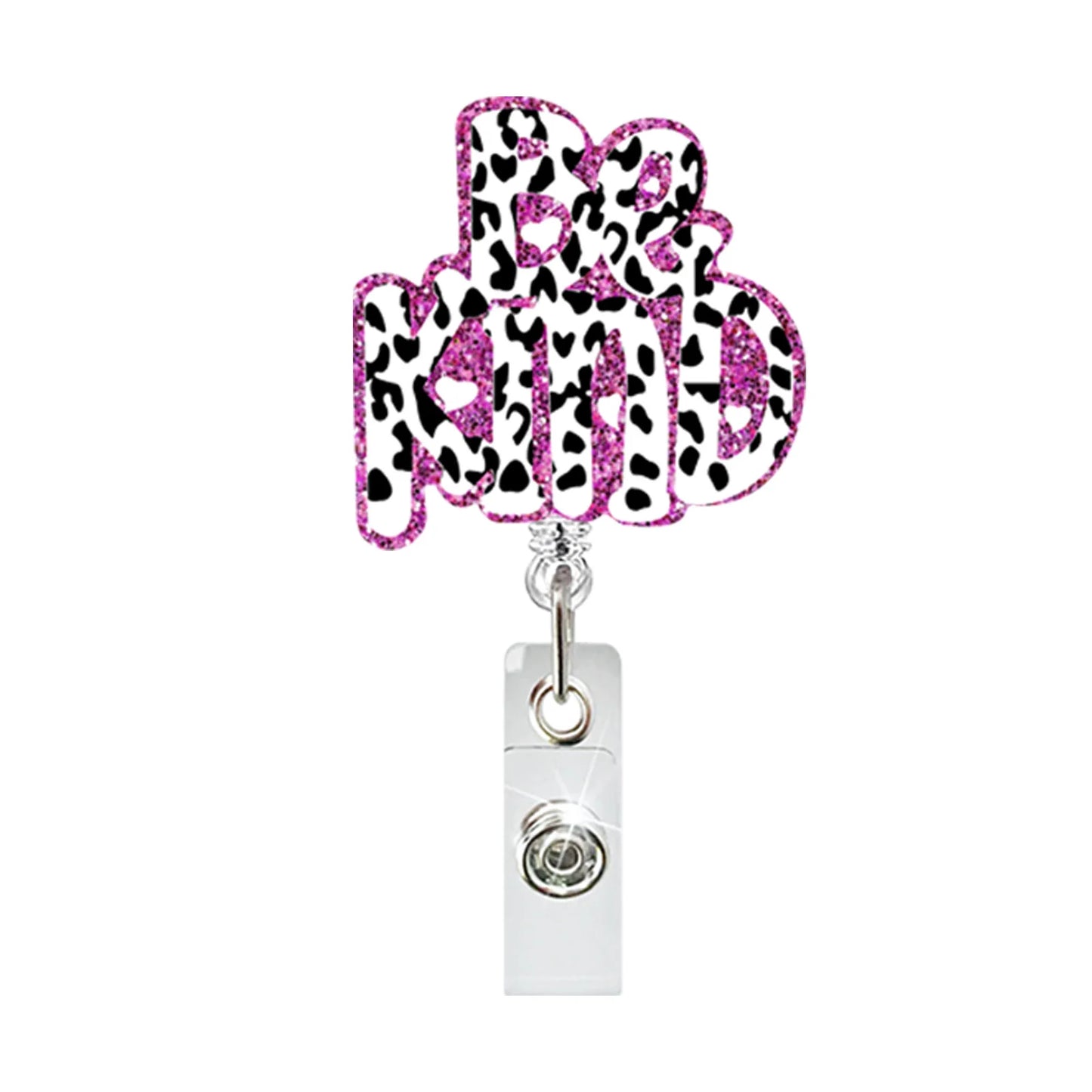 New Design 1 Piece Glitter Retractable Nurse Badge Reel Inspiring Phrase Name Tag ID Card Holder Lanyard School Office Supply 4