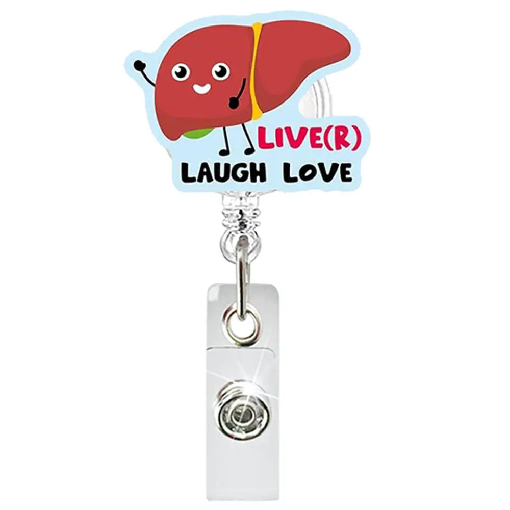 Badge Reel Lightweight Retractable Badge Clip Id Card Holder Compact Nurse Id Holder For Hospitals Doctors Exhibitions Laughing Lung