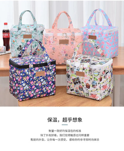 Portable Lunch Bag New Thermal Insulated Lunch Box Tote Cooler Functional Handbag Student Bento Pouch School Food Storage Bags