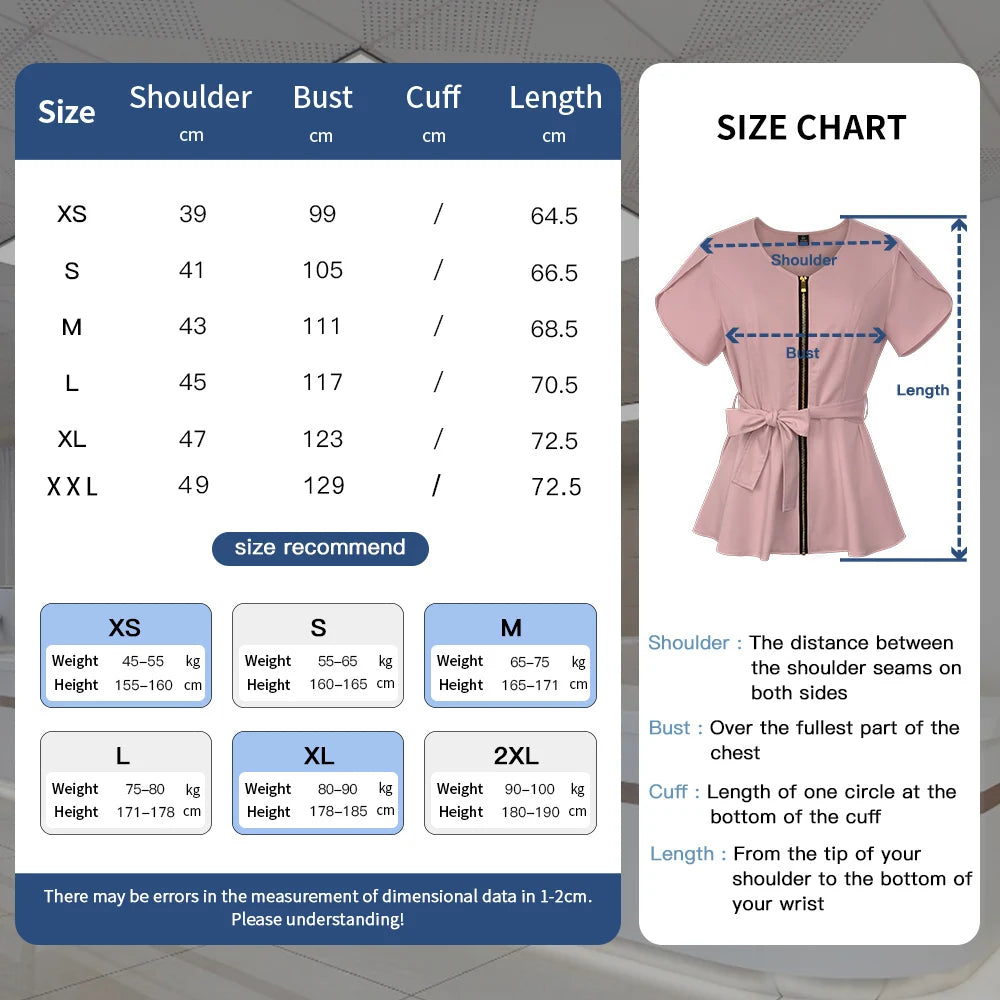 Short Sleeve Women's Scrub Tops for Work Medical Uniforms for Surgery - Healthcare Vibes