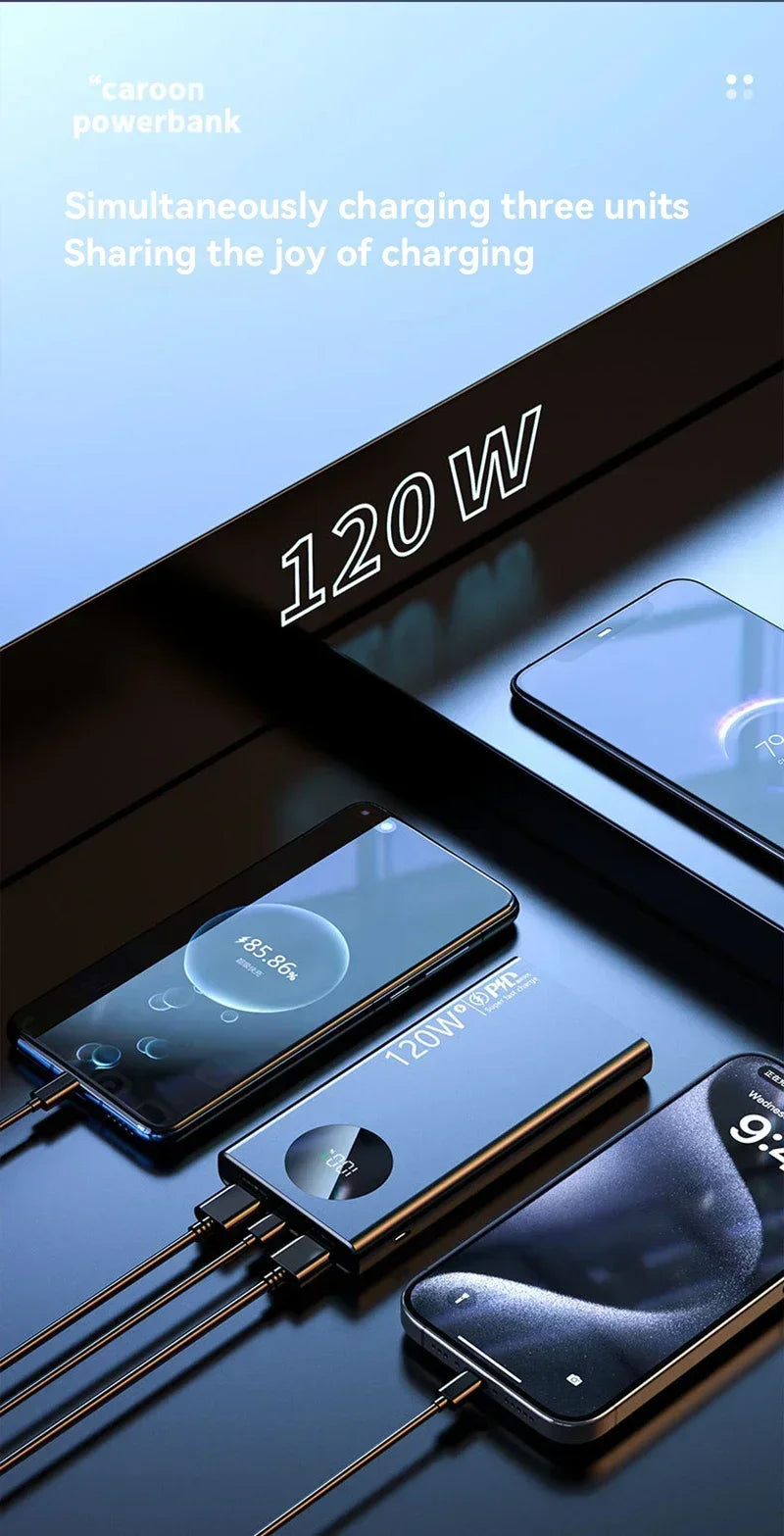 High Capacity Power Bank, Fast Charging, 120W 500000mAh Portable Battery Charger For iPhone Samsung Huawei 2025