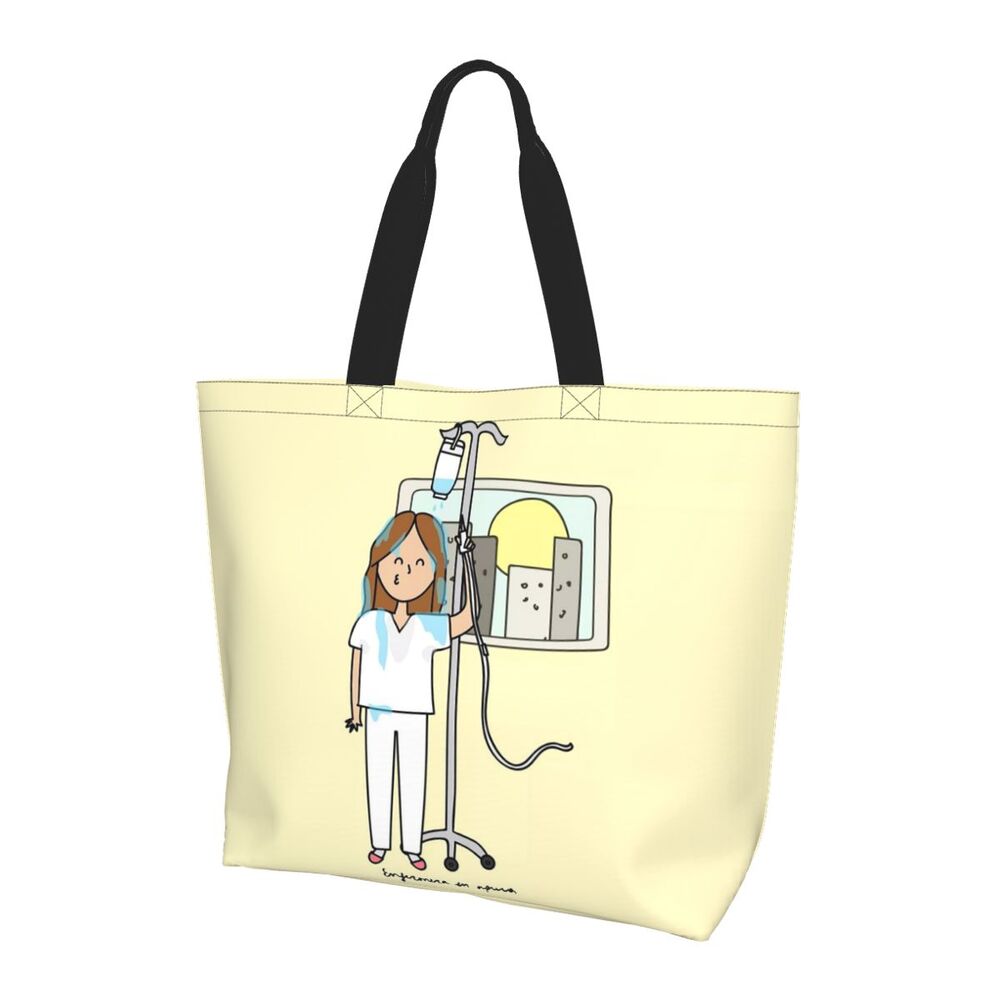Custom Reusable Funny Nurse Shopping Bag Women Shoulder Canvas Tote Bag Portable Nursing Grocery Shopper Bags