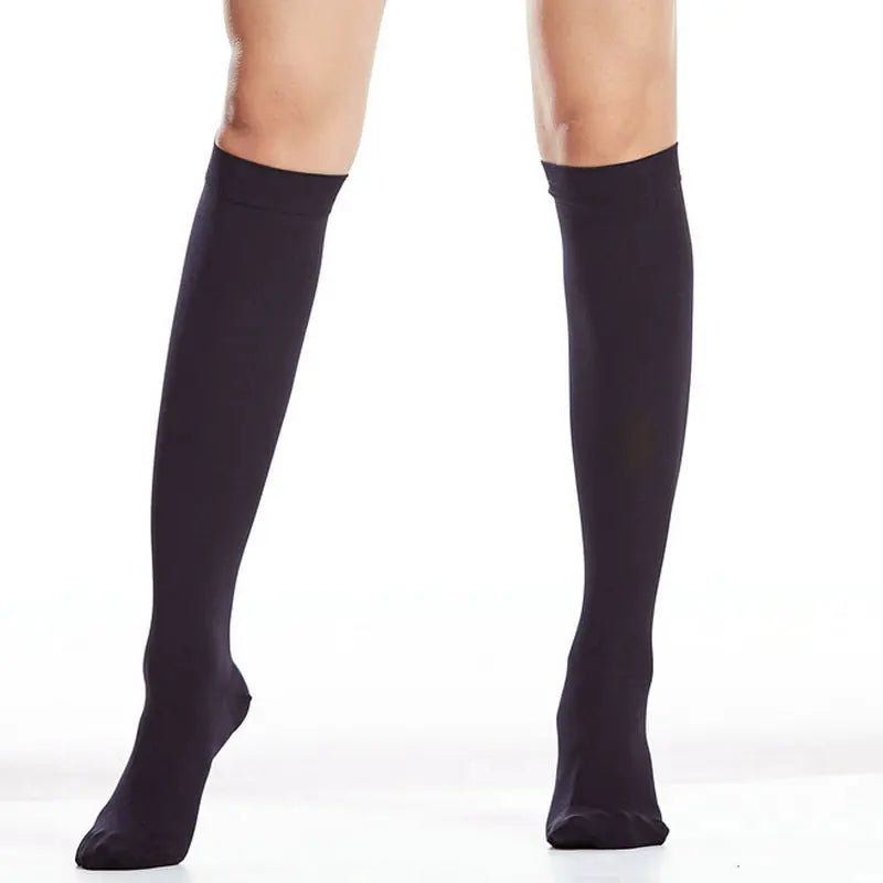 Compression Socks: Pressure Level 2, Stress Relief Compression Socks-1 Pair Black Cover Toe One Size CHINA