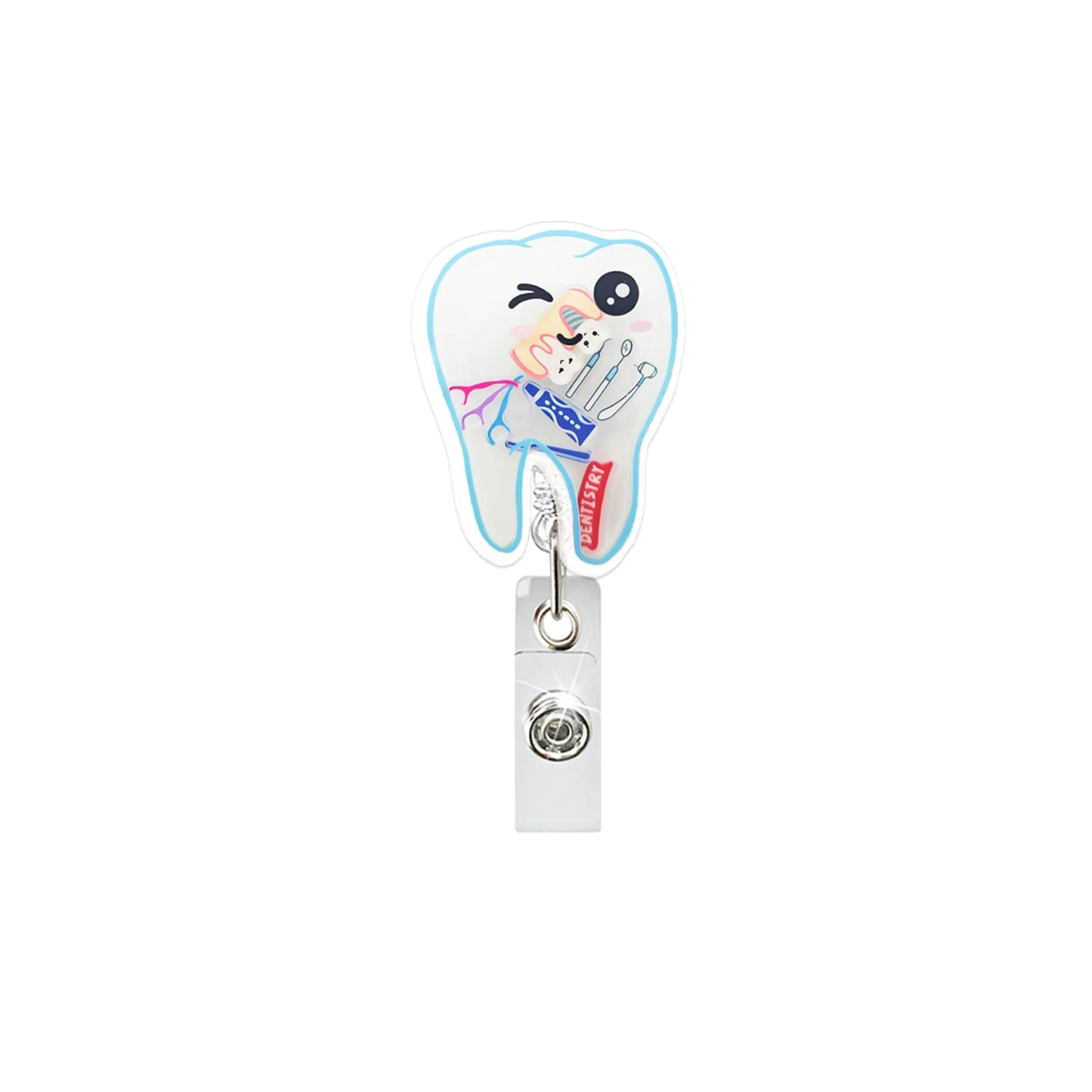 Badge Reel Lightweight Retractable Badge Clip Id Card Holder Compact Nurse Id Holder For Hospitals Doctors Exhibitions Teeth