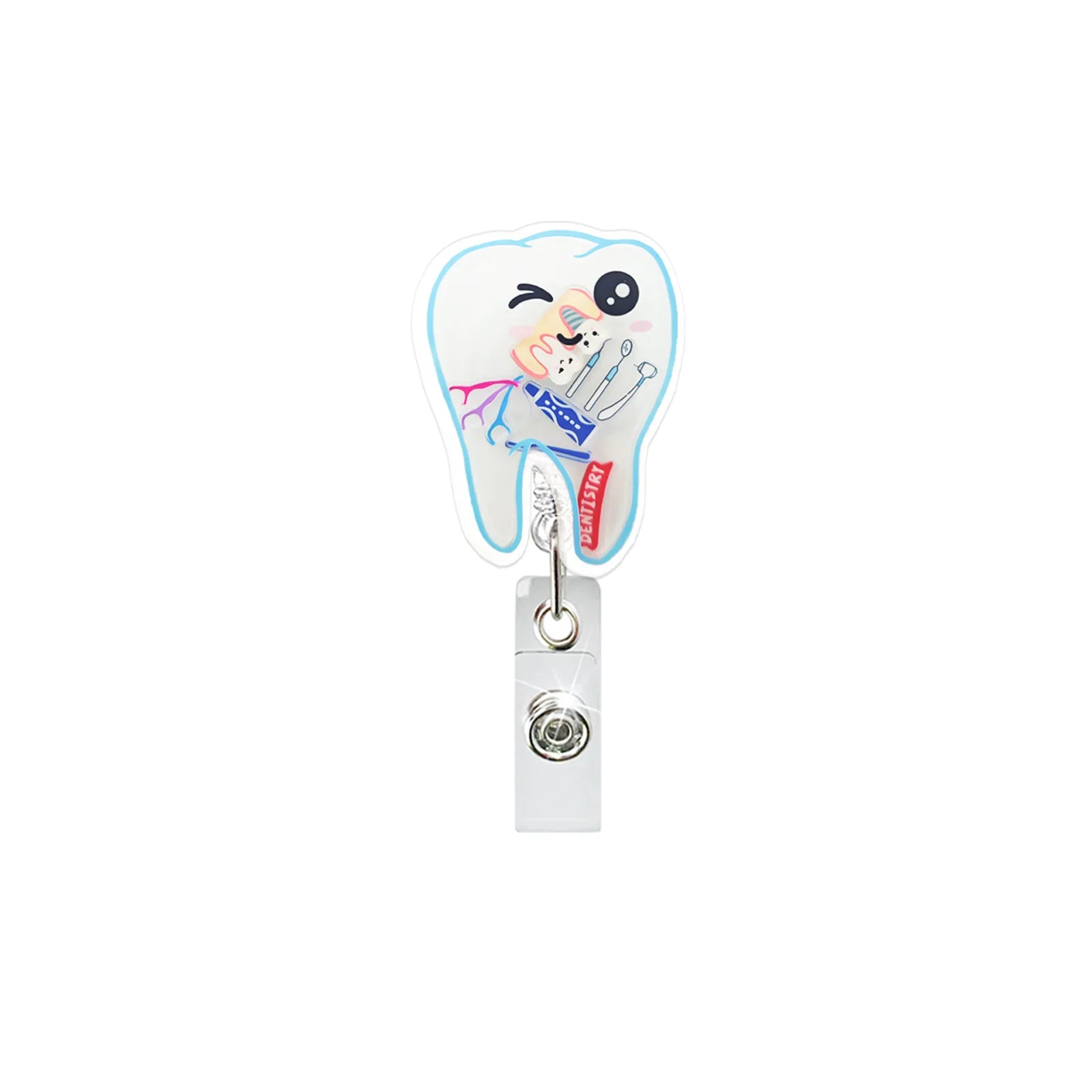 Badge Reel Lightweight Retractable Badge Clip Id Card Holder Compact Nurse Id Holder For Hospitals Doctors Exhibitions Teeth