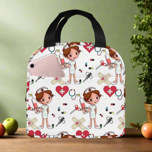 Portable Lunch Bag with Cartoon Nurse Design | Thermal Insulated Tote Cooler for Bento, School, and Food Storage 9