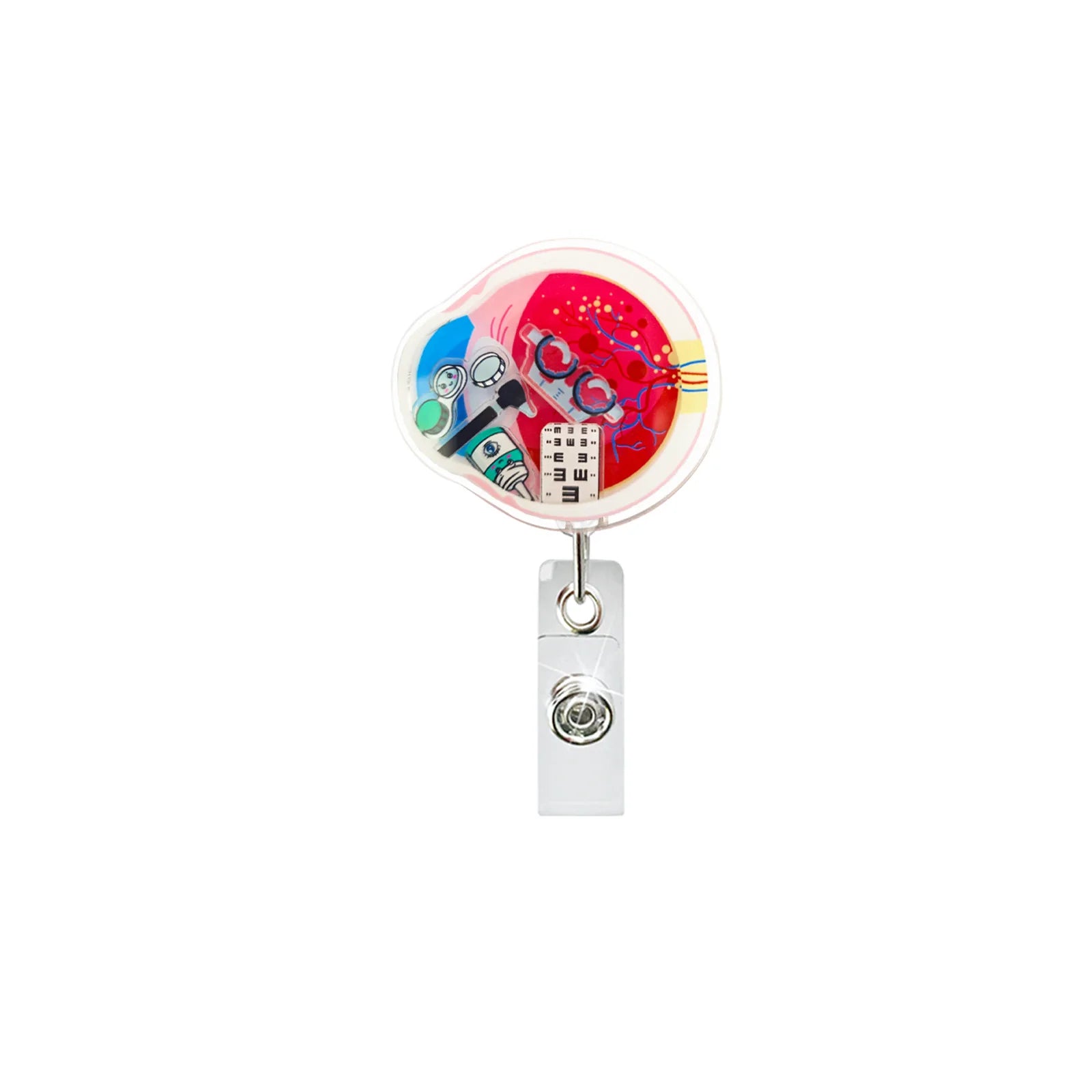 Badge Reel Lightweight Retractable Badge Clip Id Card Holder Compact Nurse Id Holder For Hospitals Doctors Exhibitions Eyeball