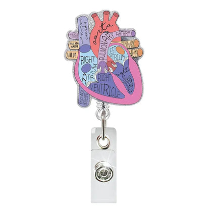 Badge Reel Lightweight Retractable Badge Clip Id Card Holder Compact Nurse Id Holder For Hospitals Doctors Exhibitions Heart1