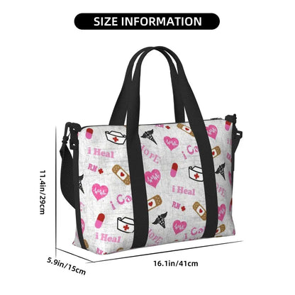 Custom Proud To Be A Nurse Grocery Shopping Tote Bag Women Big Capacity Health Care Nursing Gym Beach Travel Bags