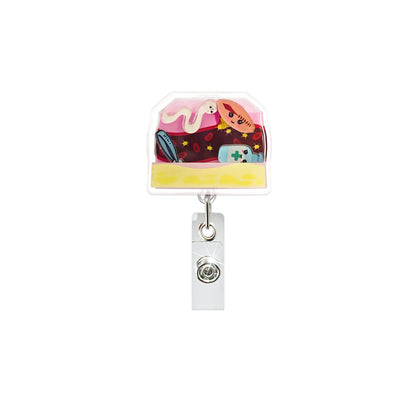 Badge Reel Lightweight Retractable Badge Clip Id Card Holder Compact Nurse Id Holder For Hospitals Doctors Exhibitions Blood Vessel