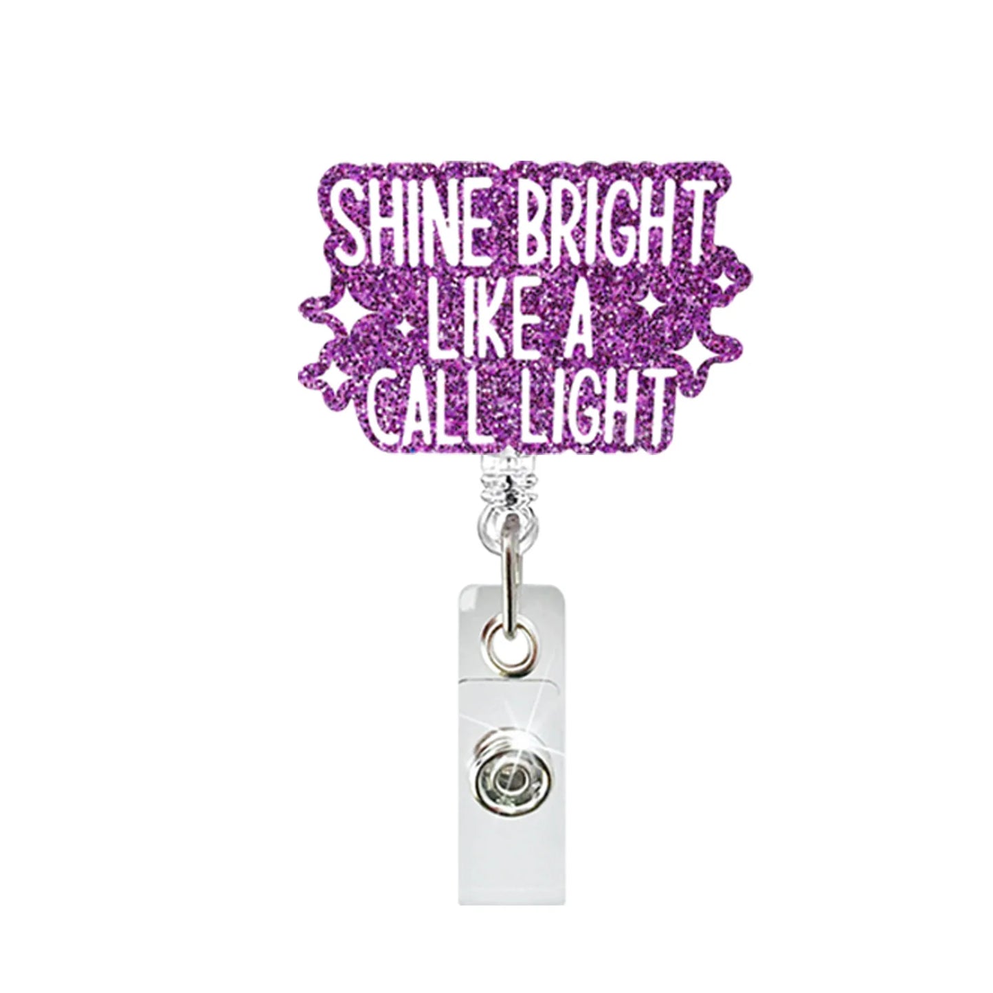 New Design 1 Piece Glitter Retractable Nurse Badge Reel Inspiring Phrase Name Tag ID Card Holder Lanyard School Office Supply 2
