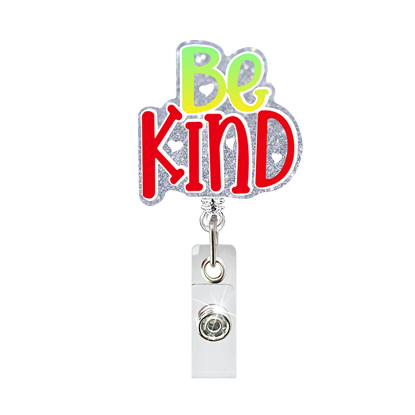 New Design 1 Piece Glitter Retractable Nurse Badge Reel Inspiring Phrase Name Tag ID Card Holder Lanyard School Office Supply 10