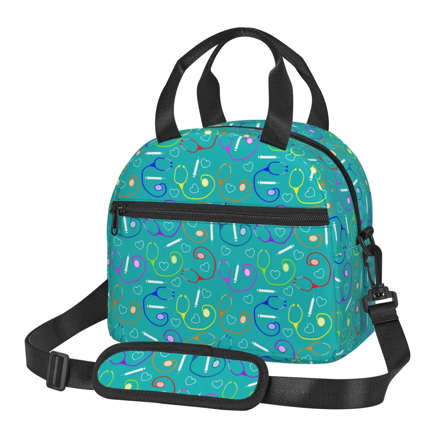Doctors Nurse Insulated Lunch Bag Women Thermal Lunch Box Portable Tote Cooler Handbag Bento Pouch Container with Shoulder Strap 17