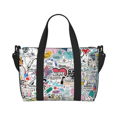 Custom Proud To Be A Nurse Grocery Shopping Tote Bag Women Big Capacity Health Care Nursing Gym Beach Travel Bags